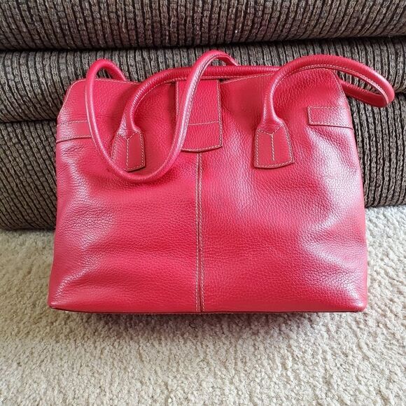 Cristian red Italian leather handbag - Picture 2 of 8